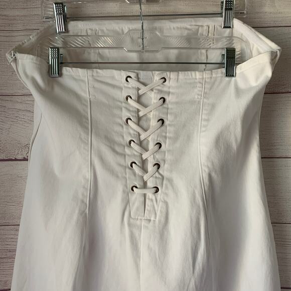 Wild Fable White Tube Bodycon Mini Dress Lace Up Back Removable Straps Size L - Picture 5 of 15